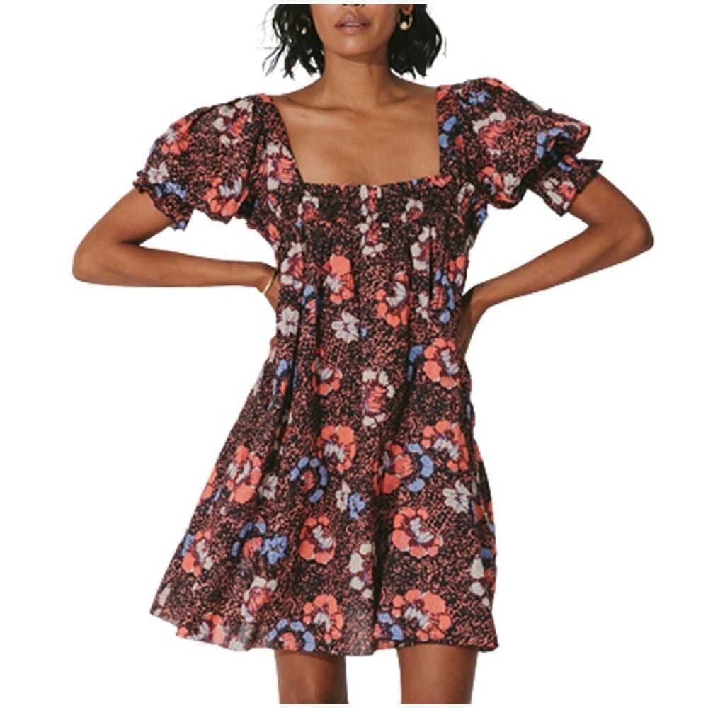 Cleobella Mischa Dress Mini Smocked Organic Cotton In Calista Floral Size XS